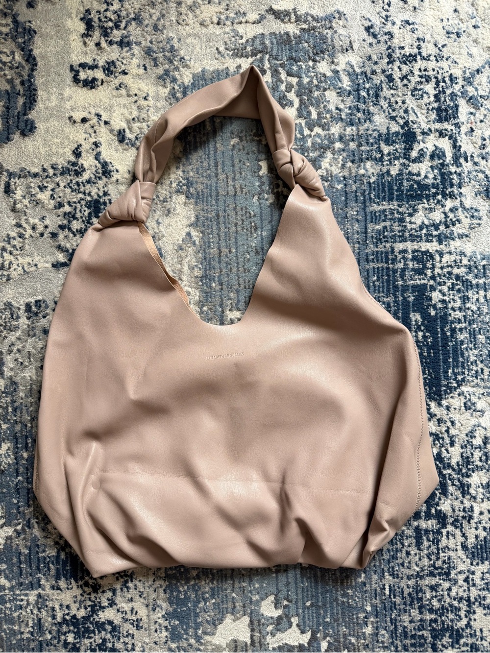 Elizabeth and James Blush Beige Leather Hobo Shoulder Bag